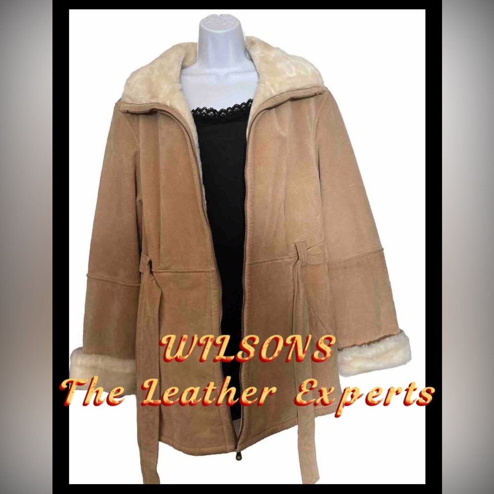 Vintage Wilson’s Leather Tan Suede Coat Women’s L